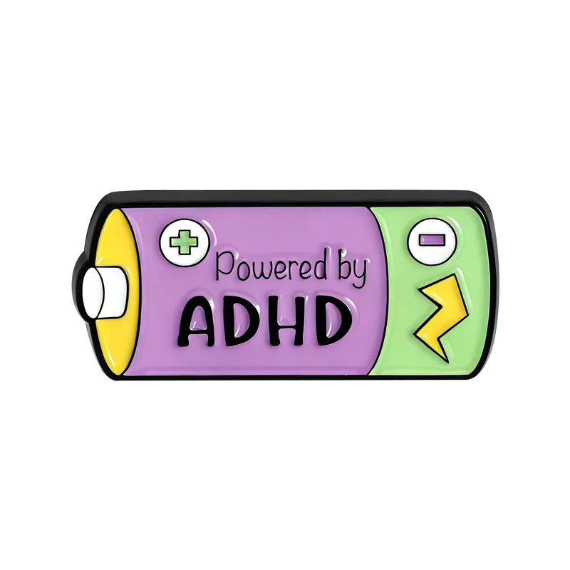"Powered by ADHD" Enamel Pin