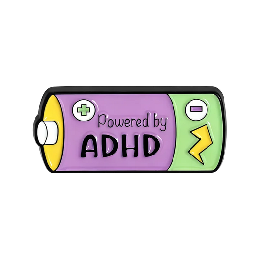 "Powered by ADHD" Enamel Pin